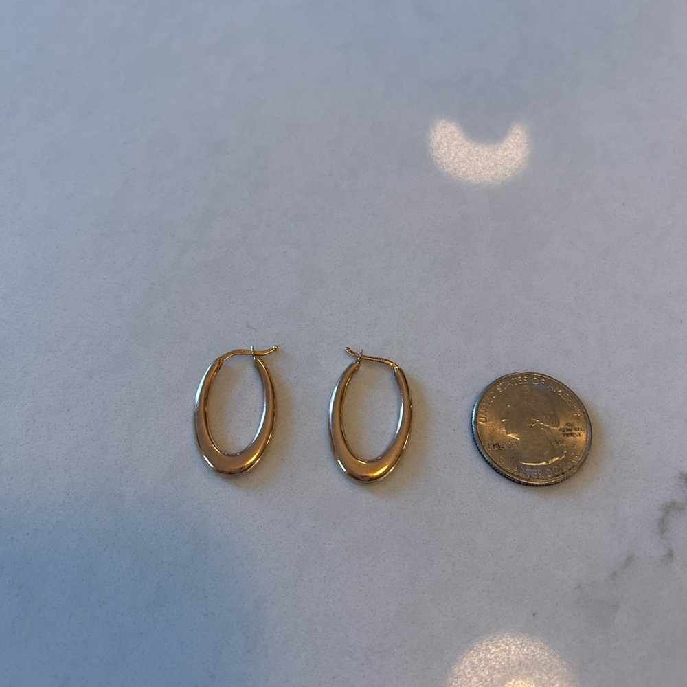 Oval Hoop Earrings in 14k Italian Rose Gold